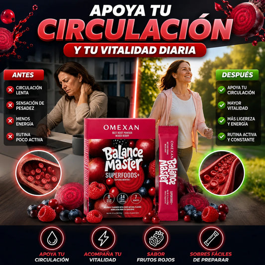 Balance Master Super Reds+ Betabel + Frutos Rojos para apoyar tu circulación y vitalidad diaria