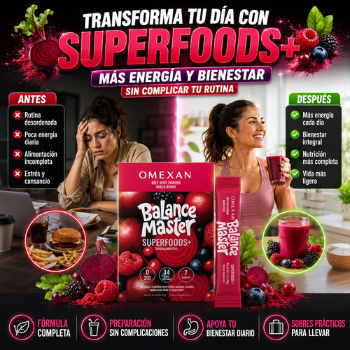 Balance Master Superfoods+ Betabel + Super Reds para hacer más fácil tu rutina diaria